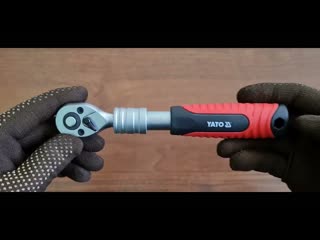 Трещотка YATO телескопическая 1/4, CrV6135, 72T, 150-200 мм, Тайвань, YT-0297