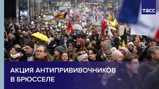 Акция антипрививочников в Брюсселе