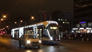 Новогодний трамвай 71-931М Витязь-Москва борт 31311 по маршруту 46
