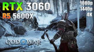 God of War Ragnark : RTX 3060 + Ryzen 5600X | 1080p | 1440p | 4K