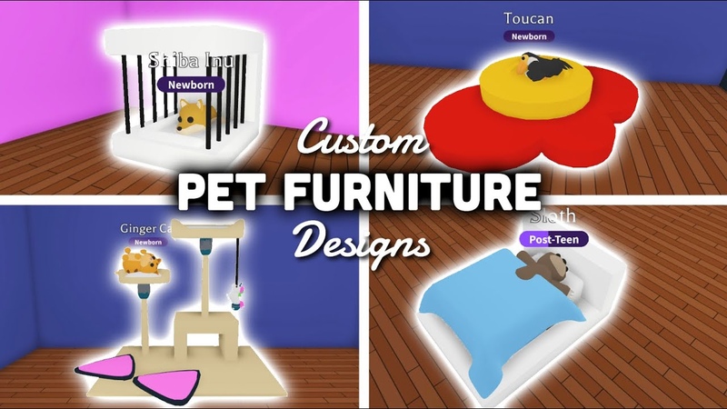 Custom PET FURNITURE Design Ideas Building Hacks, Roblox Adopt
