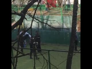Полиция отправила по домам футболистов в Метрогородке.
