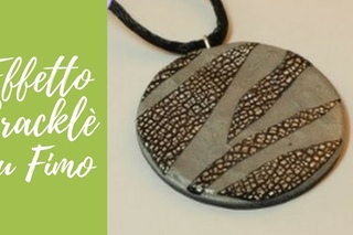 Tutorial: Foglia argento con effetto cracklè su ciondolo in fimo (polymer clay tutorial) [sub-eng]